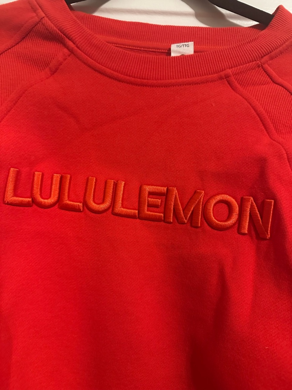lululemon athletica Red Crewneck Sweatshirt with Embroidered Logo - Picture 3 of 5